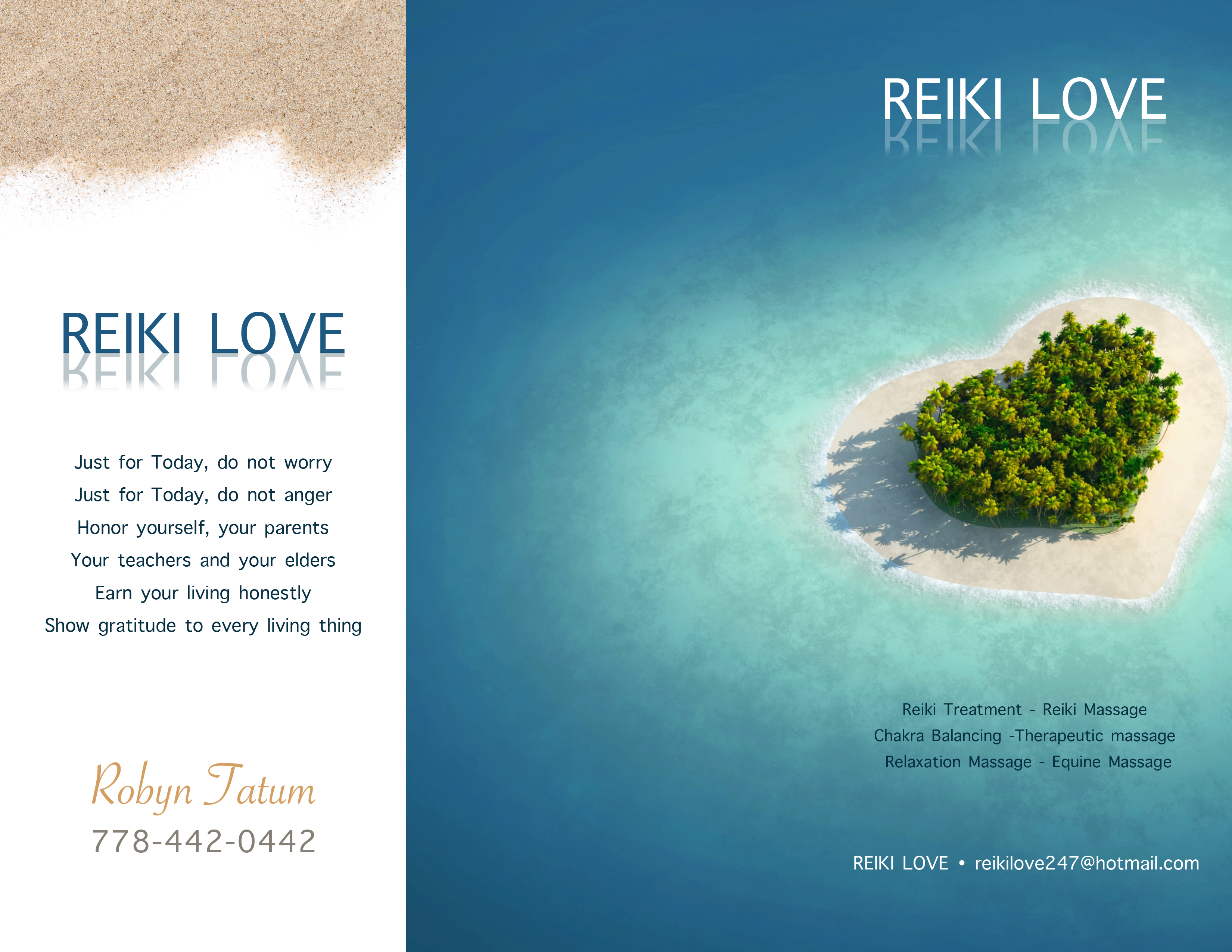TRIFOLD BROCHURE DESIGN - REIKI LOVE 2017